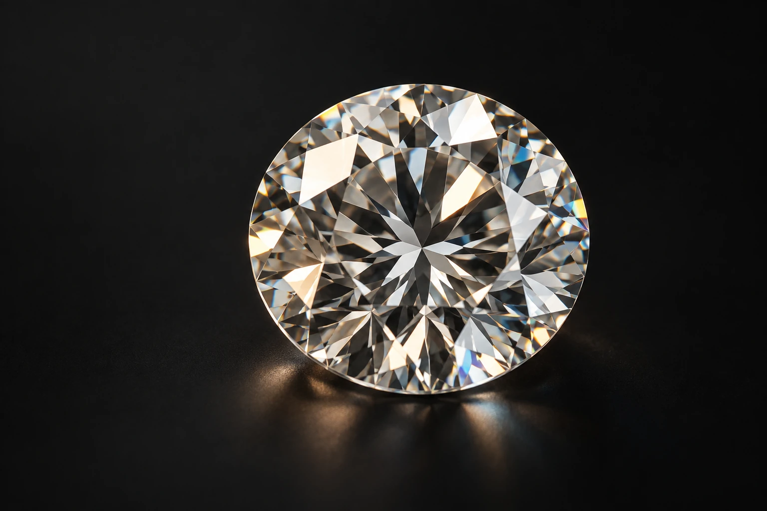 Faceted diamond with contrasting light and shadow