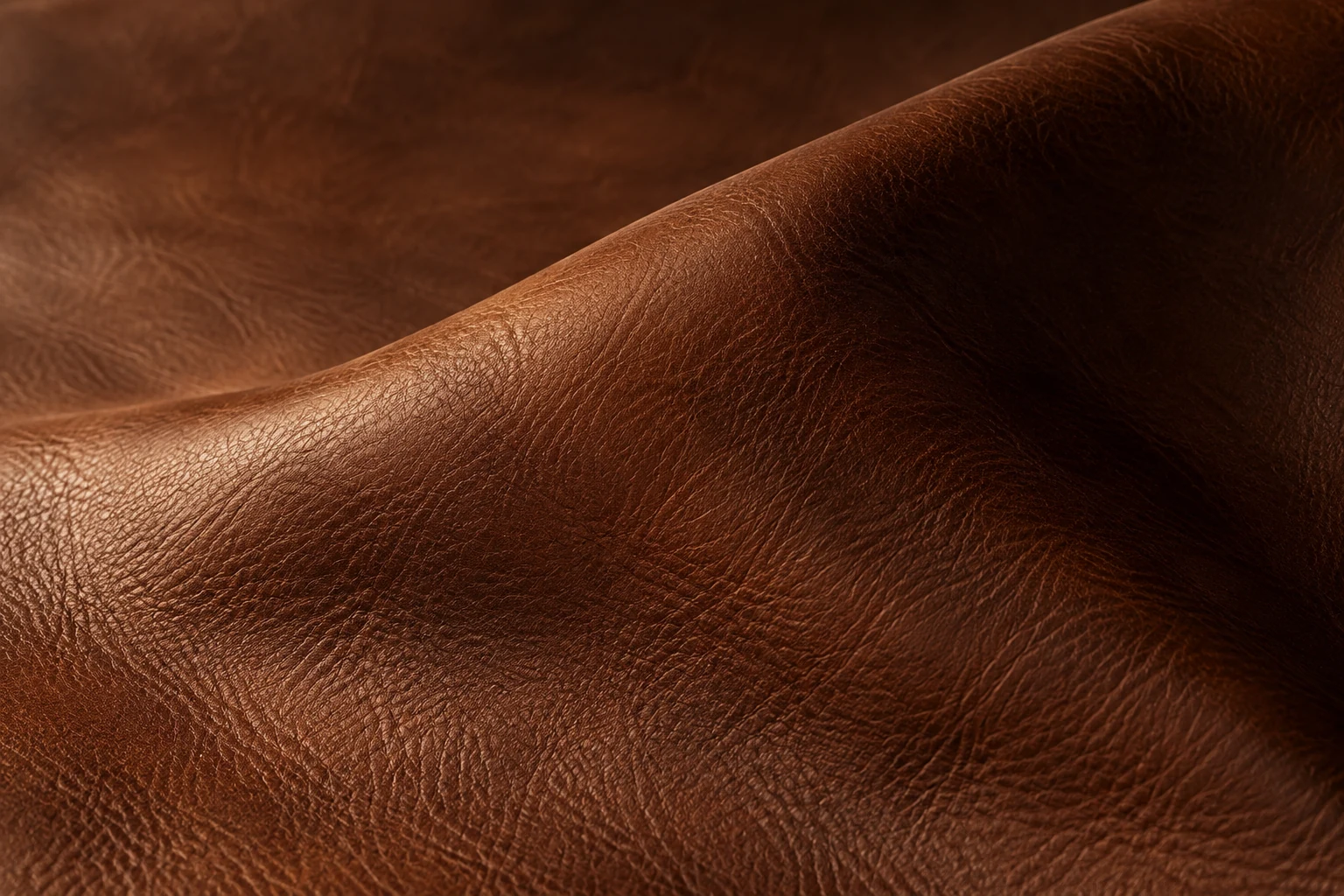 AI-generated editorial image of brown leather in a gentle fold